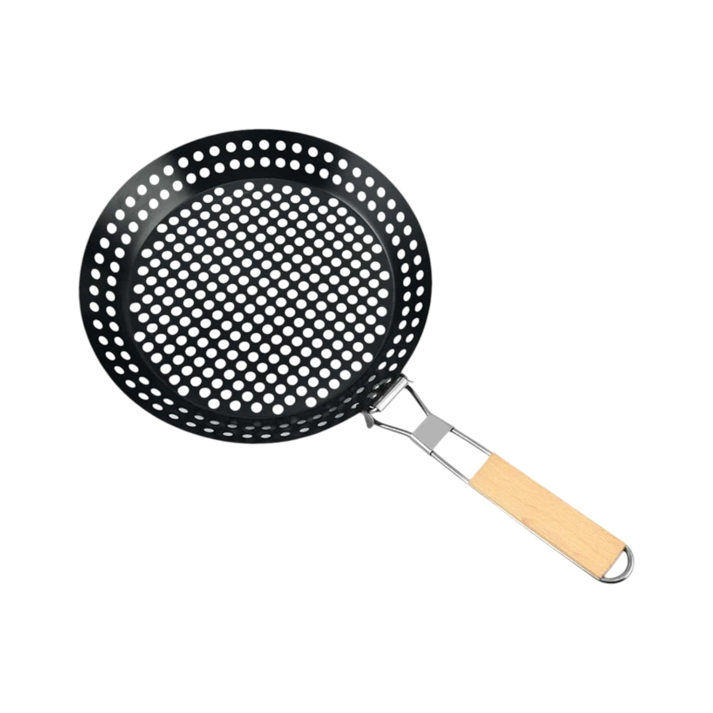 MHome BBQ Folding Grill Pan with Holes – 30cm Nonstick Grill Skillet