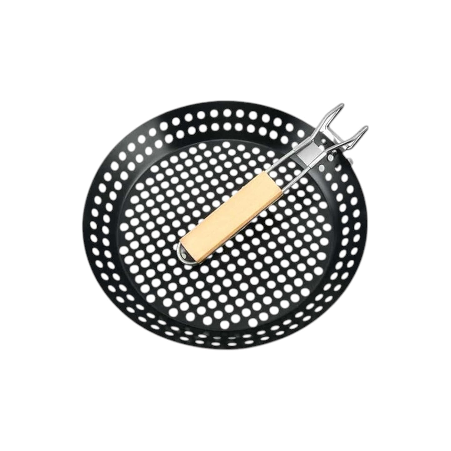 MHome BBQ Folding Grill Pan with Holes – 30cm Nonstick Grill Skillet