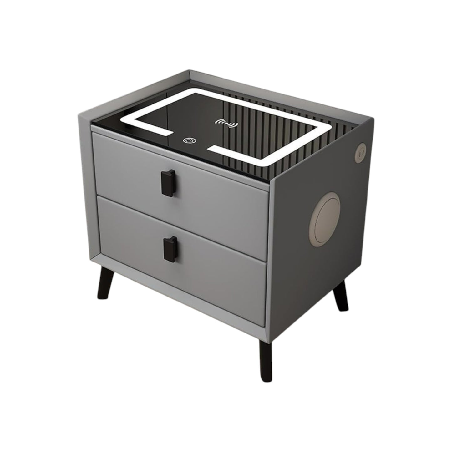 MFurn Smart Bedside Table with Speaker & Wireless Charging – Modern LED Nightstand