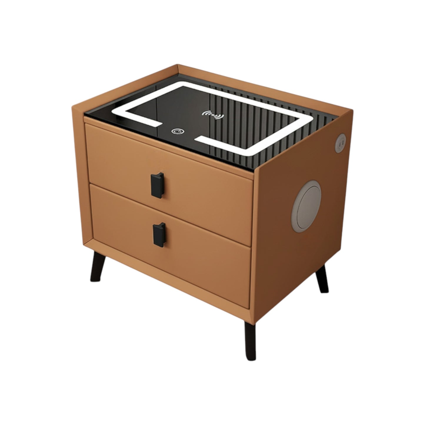 MFurn Smart Bedside Table with Speaker & Wireless Charging – Modern LED Nightstand