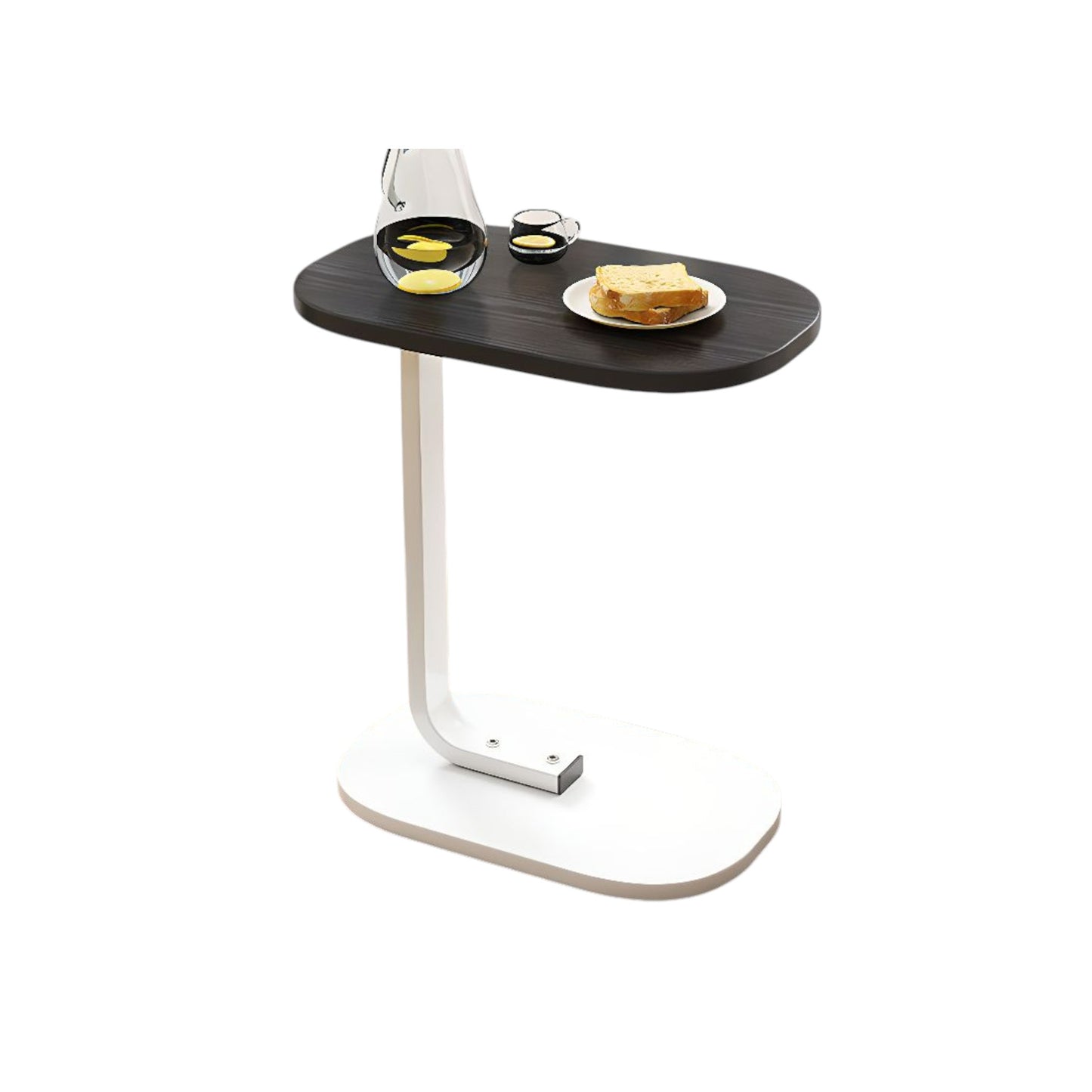 MFurn C-Shaped Side Table – Modern Narrow Coffee Table with Metal Frame for Small Spaces