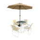 MFurn Angelique 7-Piece Outdoor Patio Dining Set with Umbrella
