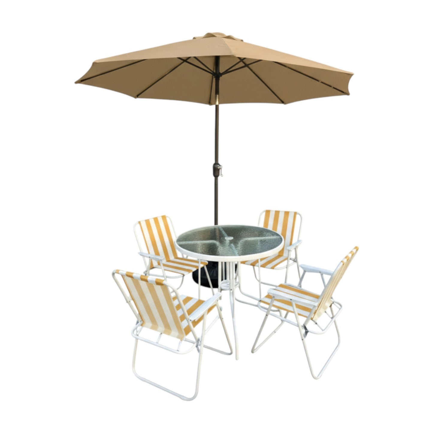 MFurn Angelique 7-Piece Outdoor Patio Dining Set with Umbrella