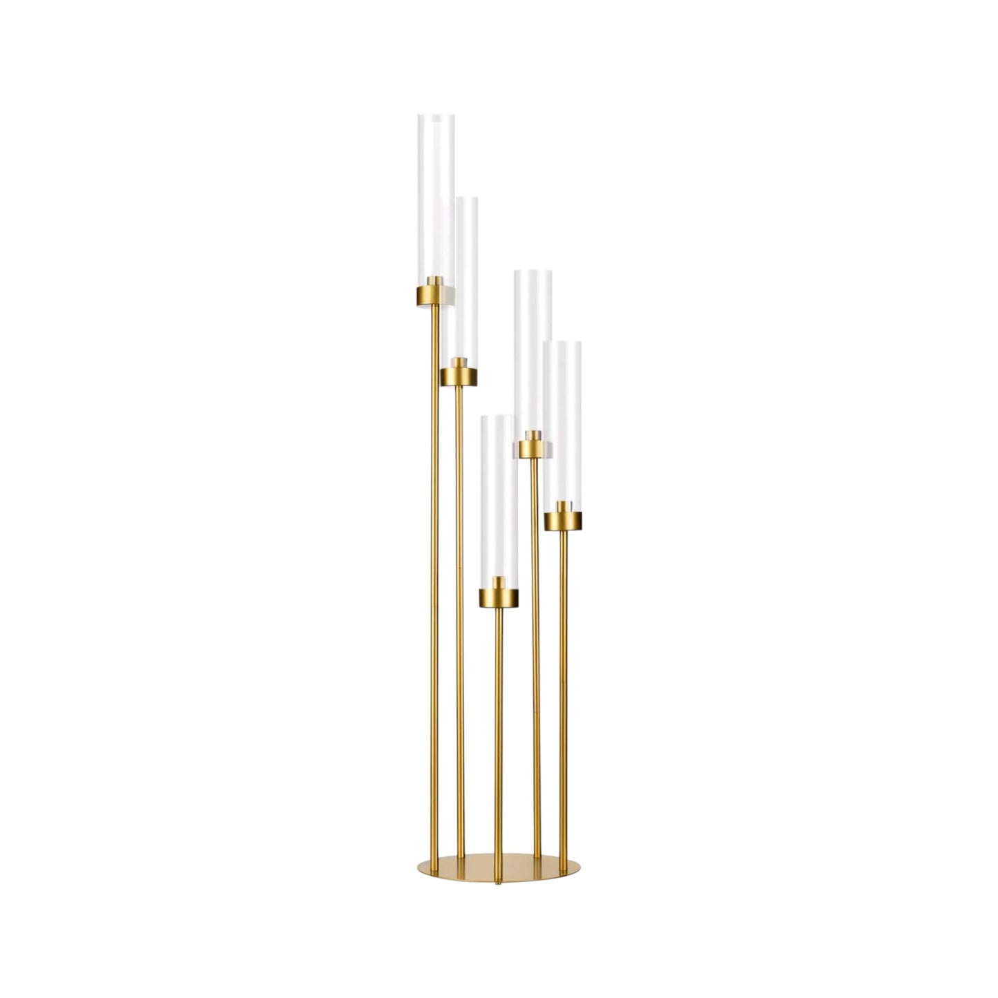 MHome Gold 5-Arm Floor Candelabra Candle Holder – Tall Wedding & Event Décor Stand
