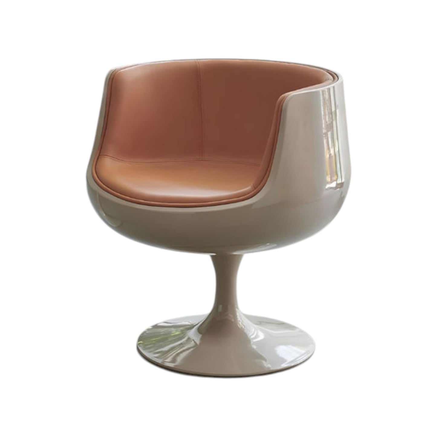 MFurn Swivel Accent Cup Chair – Modern PU Leather Bar & Lounge Chair