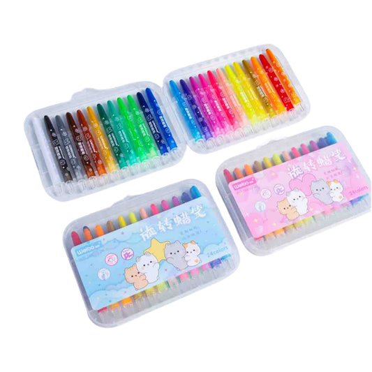 48-Piece Rotating Jumbo Colour Crayons – Non-Toxic, Water-Soluble