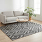 MHome Black & Grey Monochrome Diamond Geometric Area Rug – 150 × 200 cm