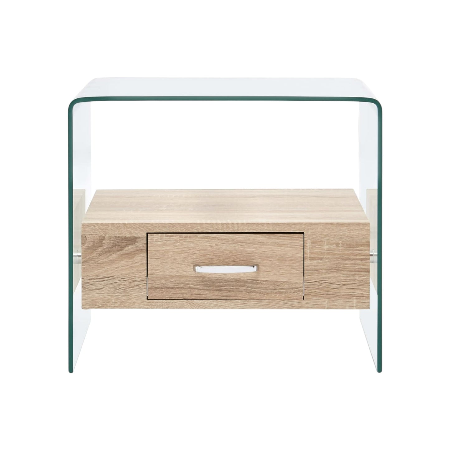 MFurn Coffee Table with Drawer 50 × 50 × 45 cm – Tempered Glass