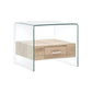 MFurn Coffee Table with Drawer 50 × 50 × 45 cm – Tempered Glass