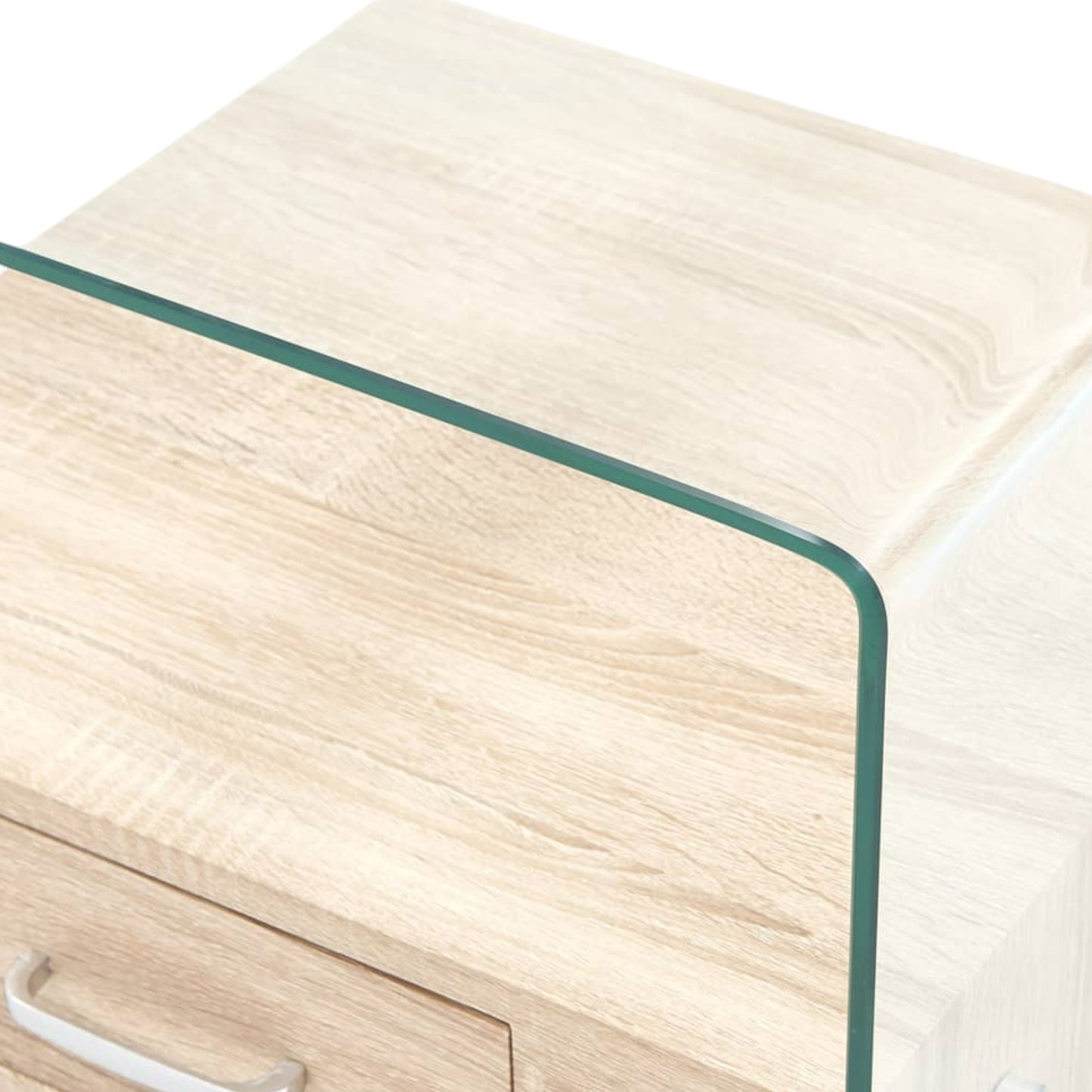 MFurn Coffee Table with Drawer 50 × 50 × 45 cm – Tempered Glass