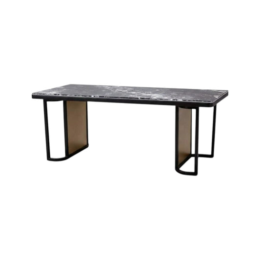 MFurn Luxury Minimalist Coffee Table – Ceramic Stone Top & Steel Base