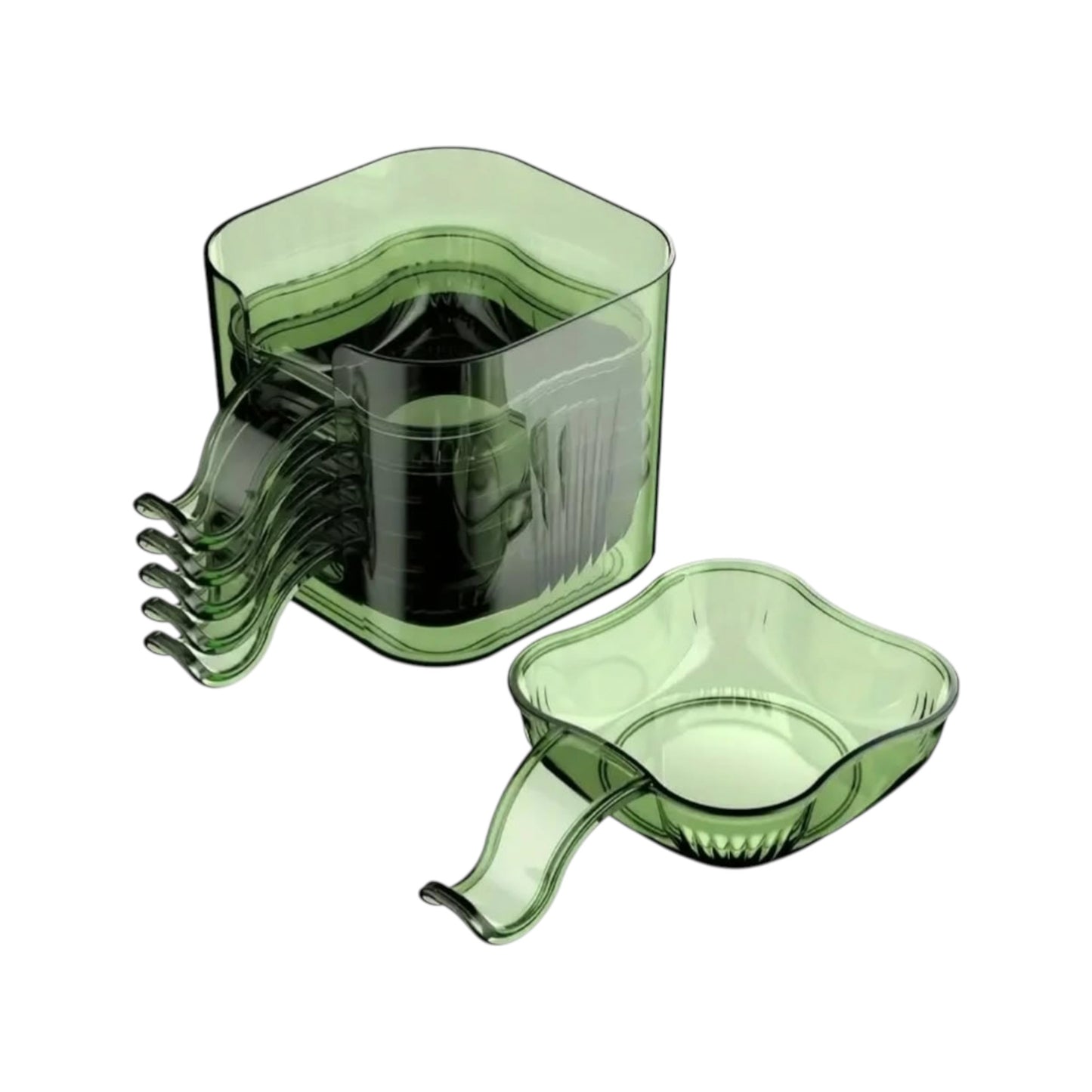 MHome Toast-Shaped Dipping Plates – Set of 6 Condiment Bowls with Handles
