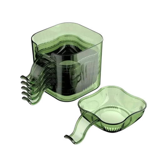 MHome Toast-Shaped Dipping Plates – Set of 6 Condiment Bowls with Handles