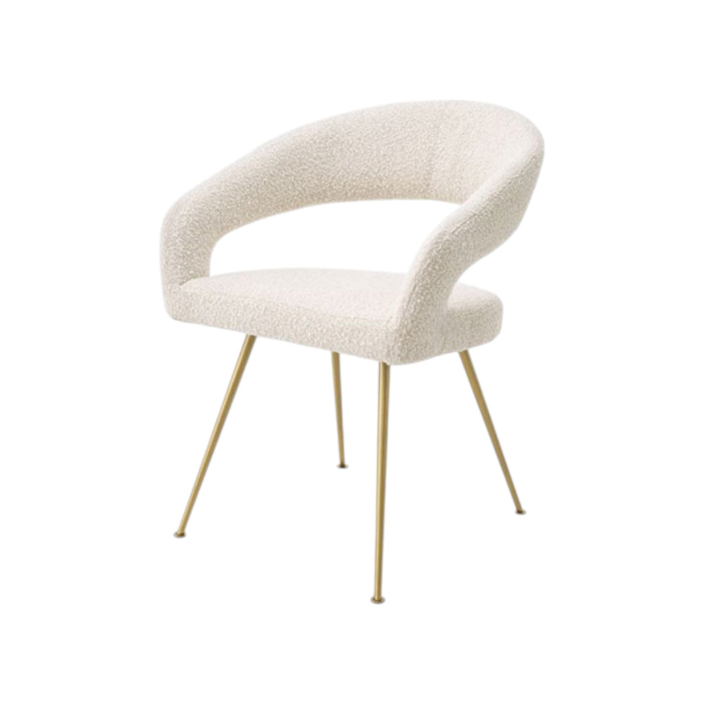 MFurn Rocco Mid-Century Modern Glam Dining Chair With Stainless Steel Legs