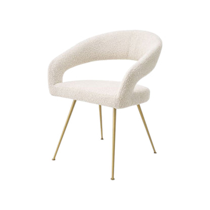 MFurn Rocco Mid-Century Modern Glam Dining Chair With Stainless Steel Legs