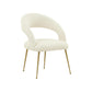 MFurn Rocco Mid-Century Modern Glam Dining Chair With Stainless Steel Legs