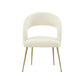 MFurn Rocco Mid-Century Modern Glam Dining Chair With Stainless Steel Legs