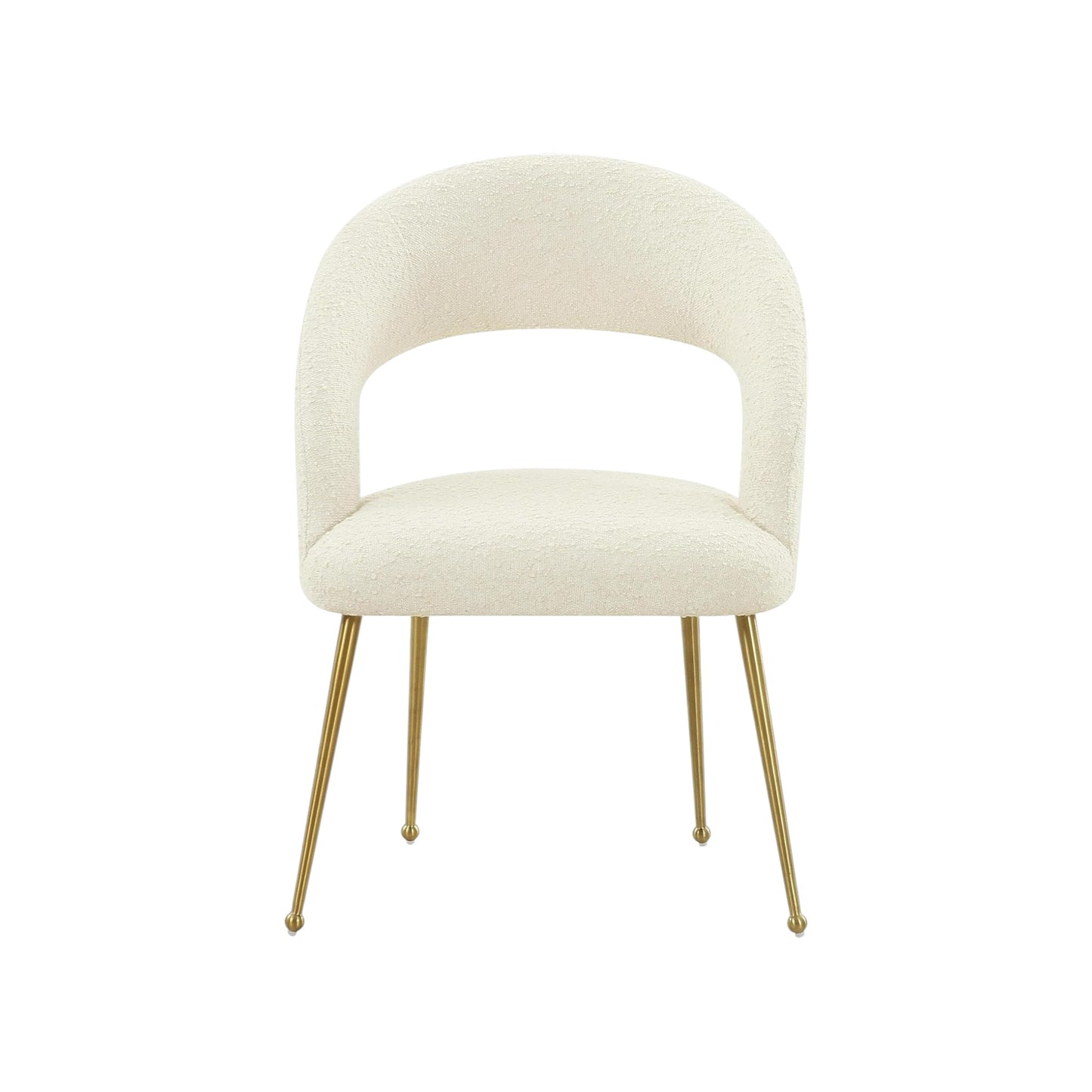 MFurn Rocco Mid-Century Modern Glam Dining Chair With Stainless Steel Legs