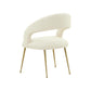 MFurn Rocco Mid-Century Modern Glam Dining Chair With Stainless Steel Legs