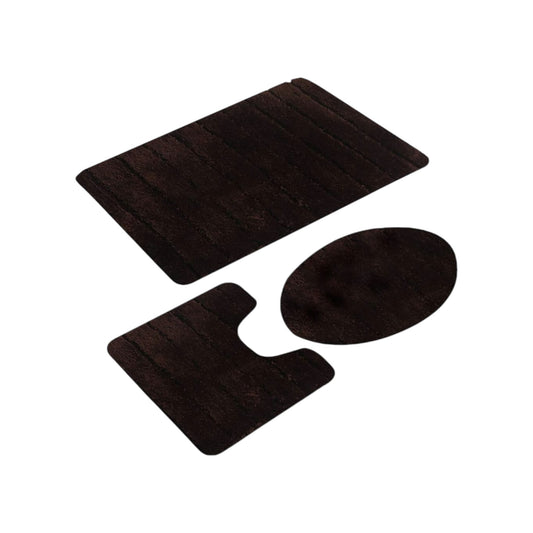 MHome 3-Piece Bathroom Rug Set | Ultra Soft Non-Slip Bath Mats with Toilet Mat & Lid Cover