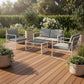 MFurn Rox Inspired 4-Piece Garden Lounge Set with Cushions – Steel Frame, White