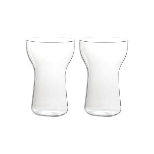 MHome Set of 2 Iced Coffee Glasses – 400ml Clear Drinking Glasses