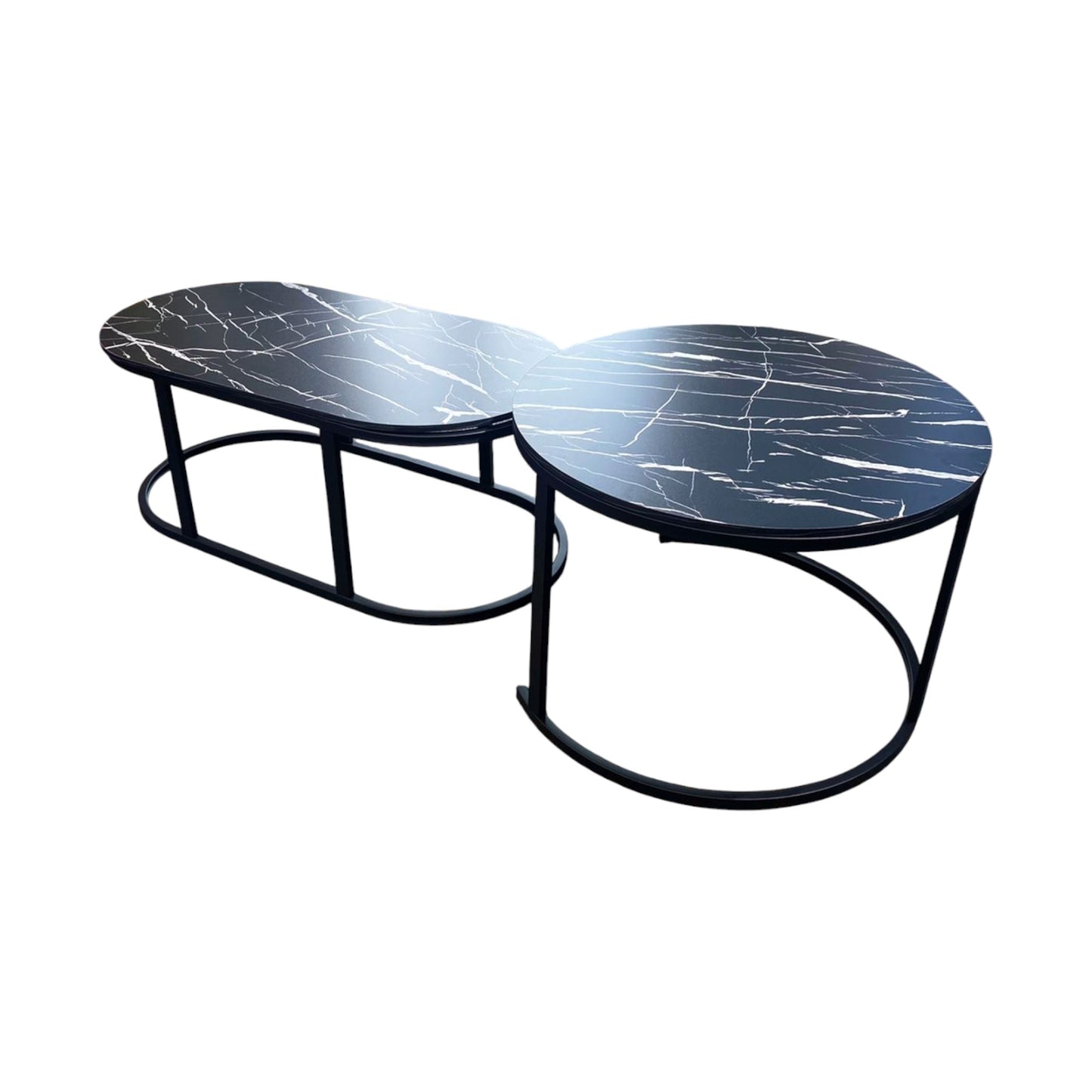 MHome Modern Marble MDF Nesting Table Set 2pc Various Options