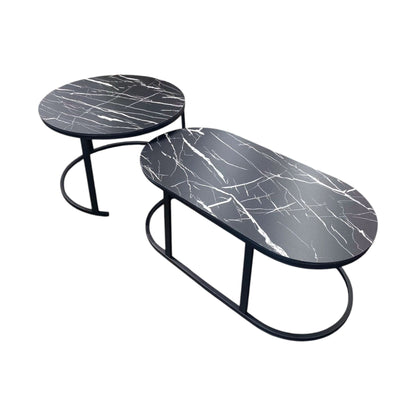MHome Modern Marble MDF Nesting Table Set 2pc Various Options
