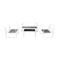 MFurn Rox Inspired 4-Piece Garden Lounge Set with Cushions – Steel Frame, White
