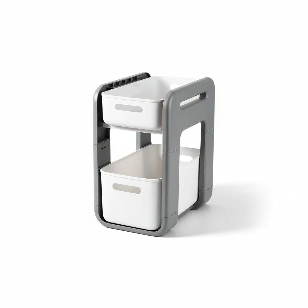 MHome Clean 2-Tier White Bathroom Organizer Shelf – Space-Saving Storage Rack