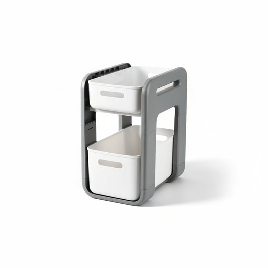 MHome Clean 2-Tier White Bathroom Organizer Shelf – Space-Saving Storage Rack