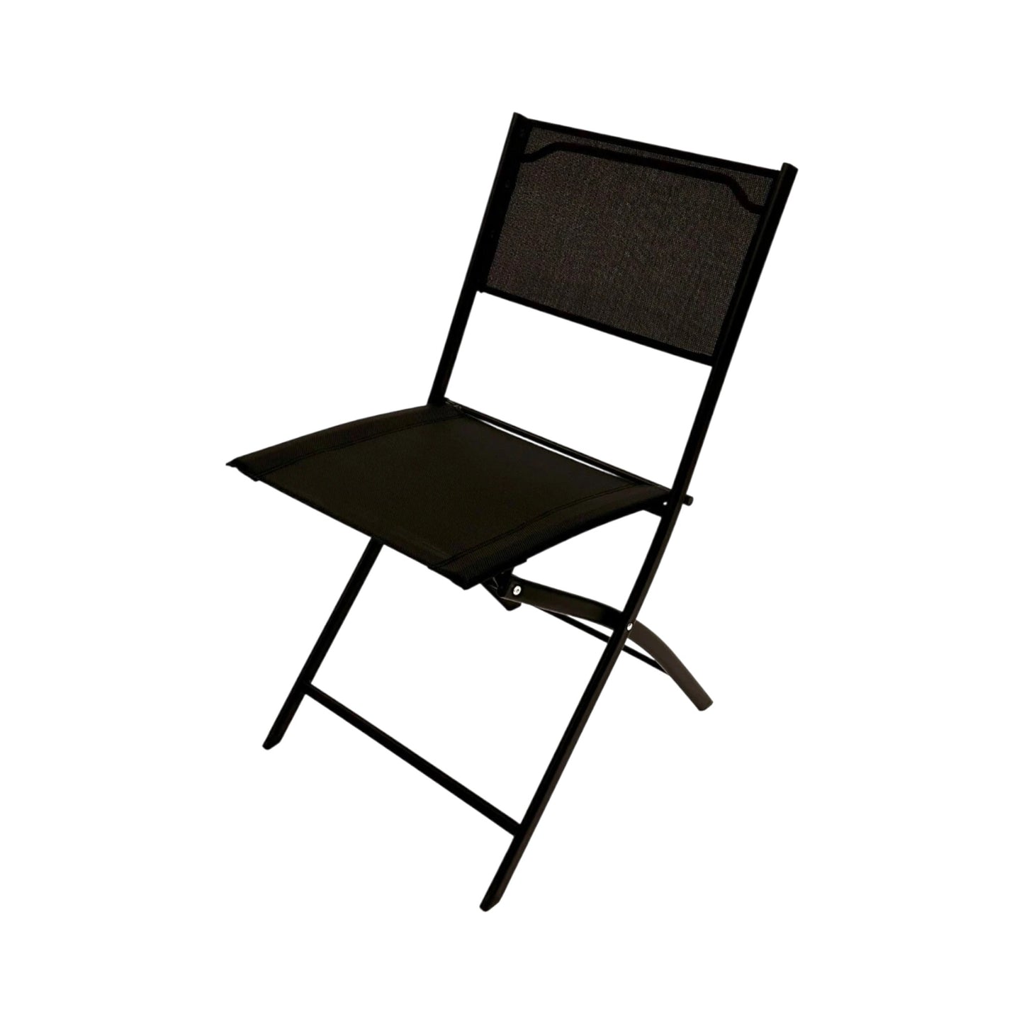 MFurn Alicia 3-Piece Black Folding Patio Bistro Set with Glass Table