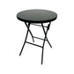 MFurn Alicia 3-Piece Black Folding Patio Bistro Set with Glass Table