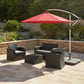 MFurn Amalfi Combo 4-Piece Outdoor Rattan Sofa Set + 3M Cantilever Patio Umbrella Bundle