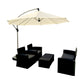 MFurn Amalfi Combo 4-Piece Outdoor Rattan Sofa Set + 3M Cantilever Patio Umbrella Bundle