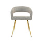 MFurn Rocco Mid-Century Modern Glam Dining Chair With Stainless Steel Legs