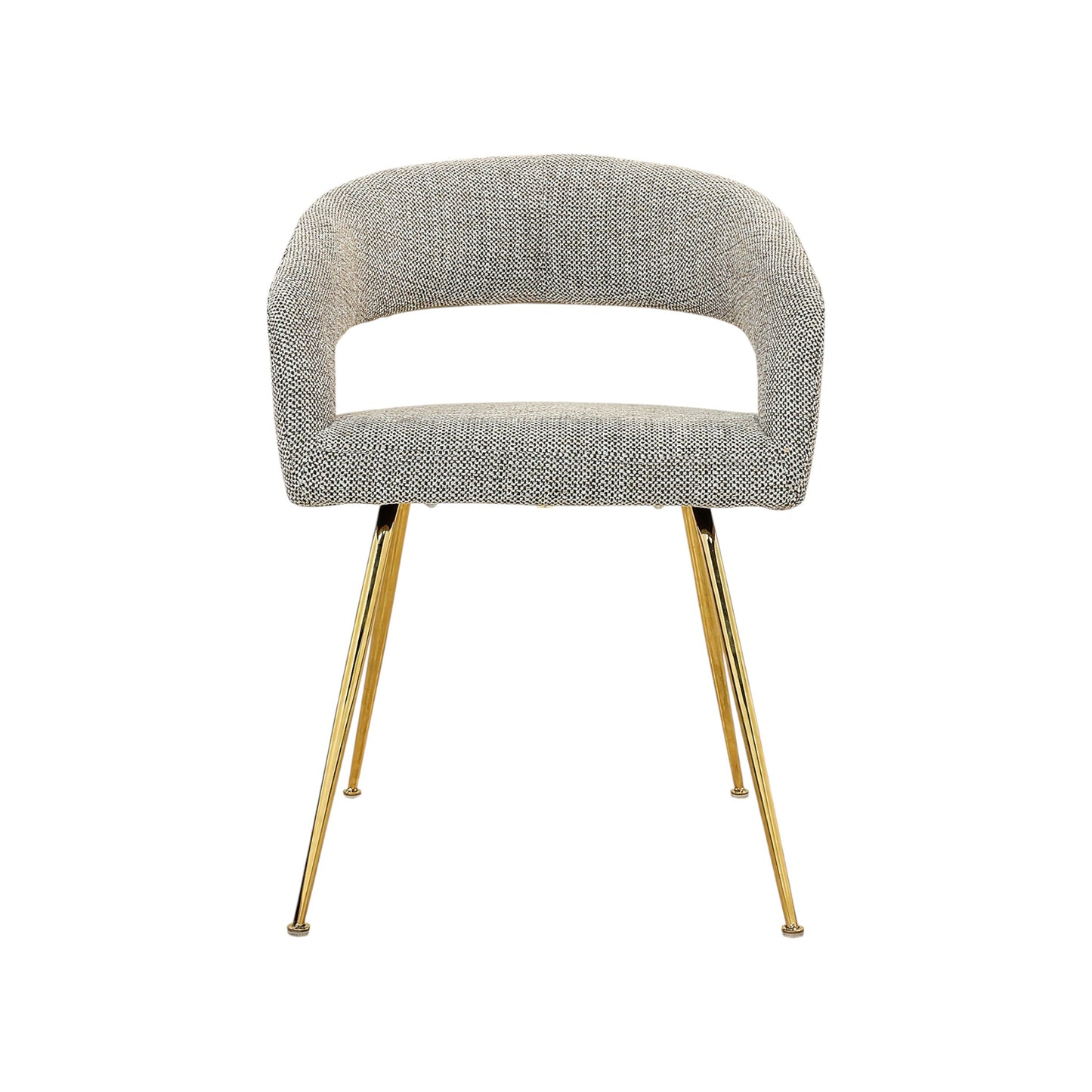 MFurn Rocco Mid-Century Modern Glam Dining Chair With Stainless Steel Legs