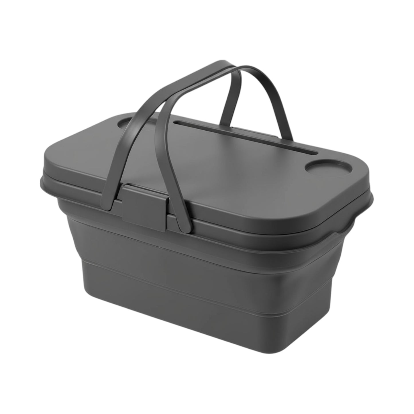 MHome Foldable Silicone Storage Bucket with Lid – Multi-Purpose Picnic & Organizer Box