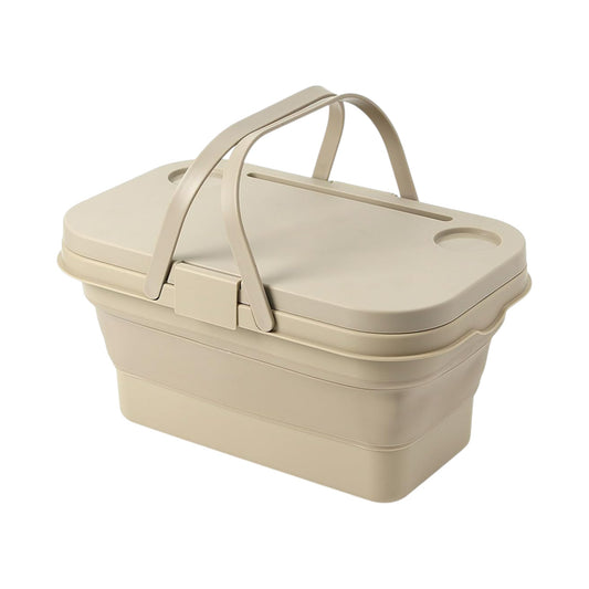 MHome Foldable Silicone Storage Bucket with Lid – Multi-Purpose Picnic & Organizer Box