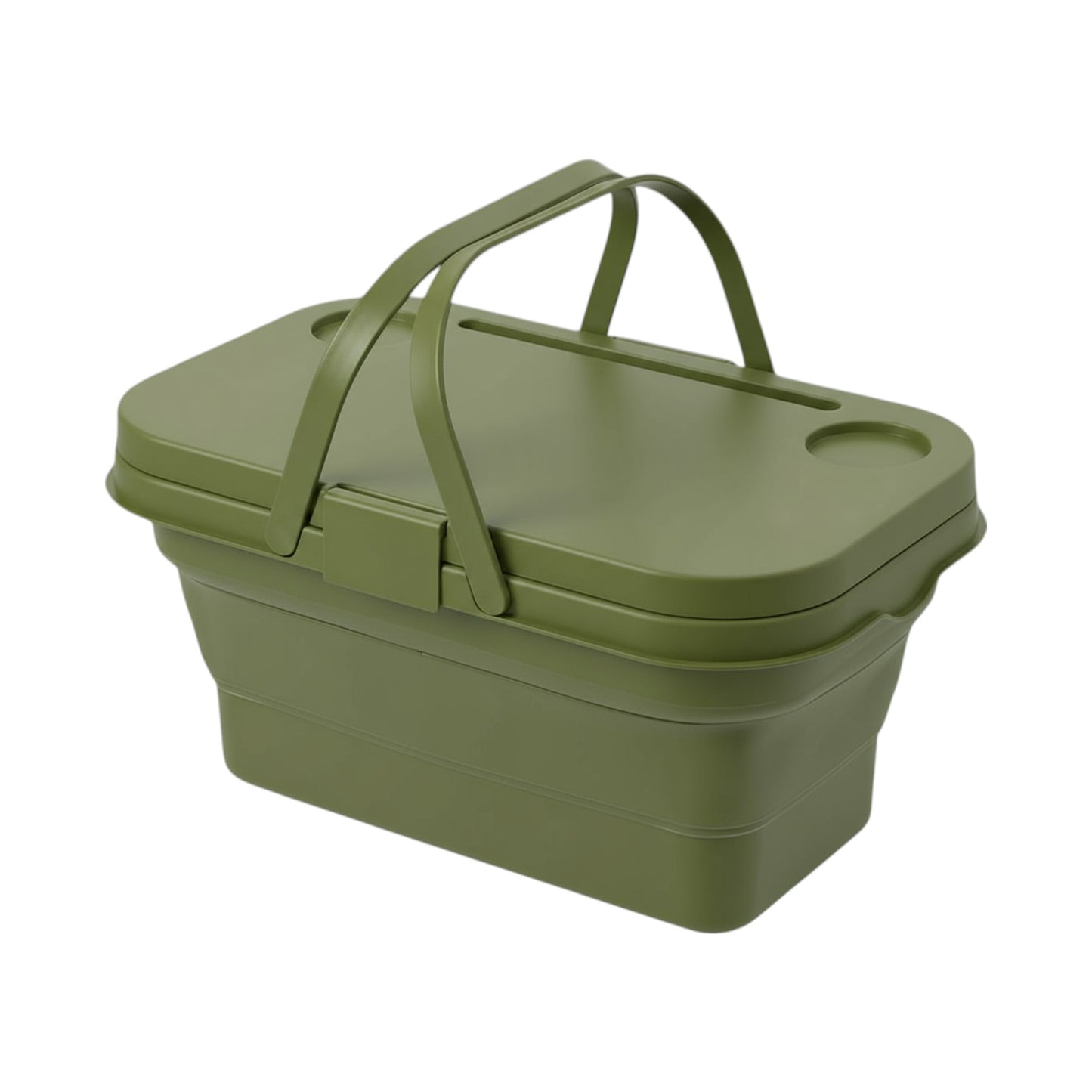MHome Foldable Silicone Storage Bucket with Lid – Multi-Purpose Picnic & Organizer Box