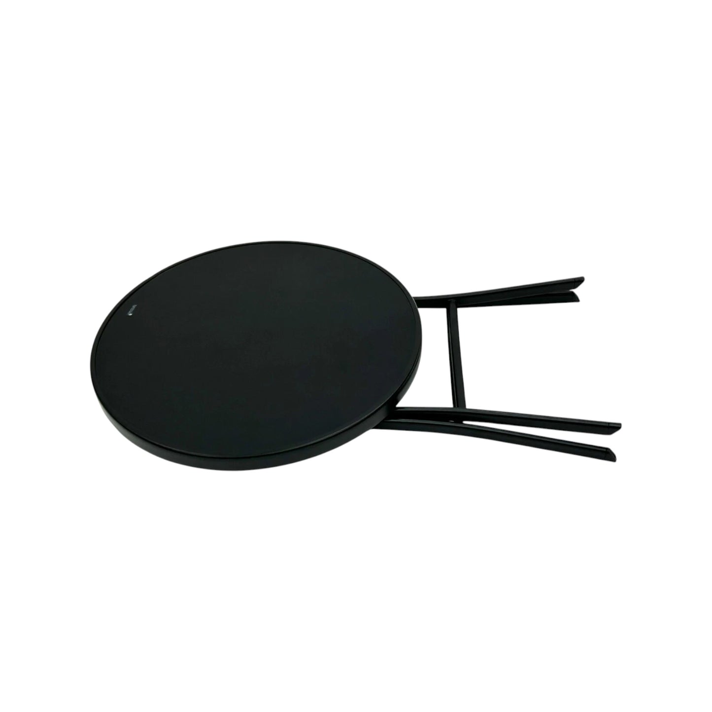 MFurn Alicia 3-Piece Black Folding Patio Bistro Set with Glass Table