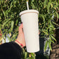 MHome Plastic Reusable Studded Tumbler with Straw-Various Colours