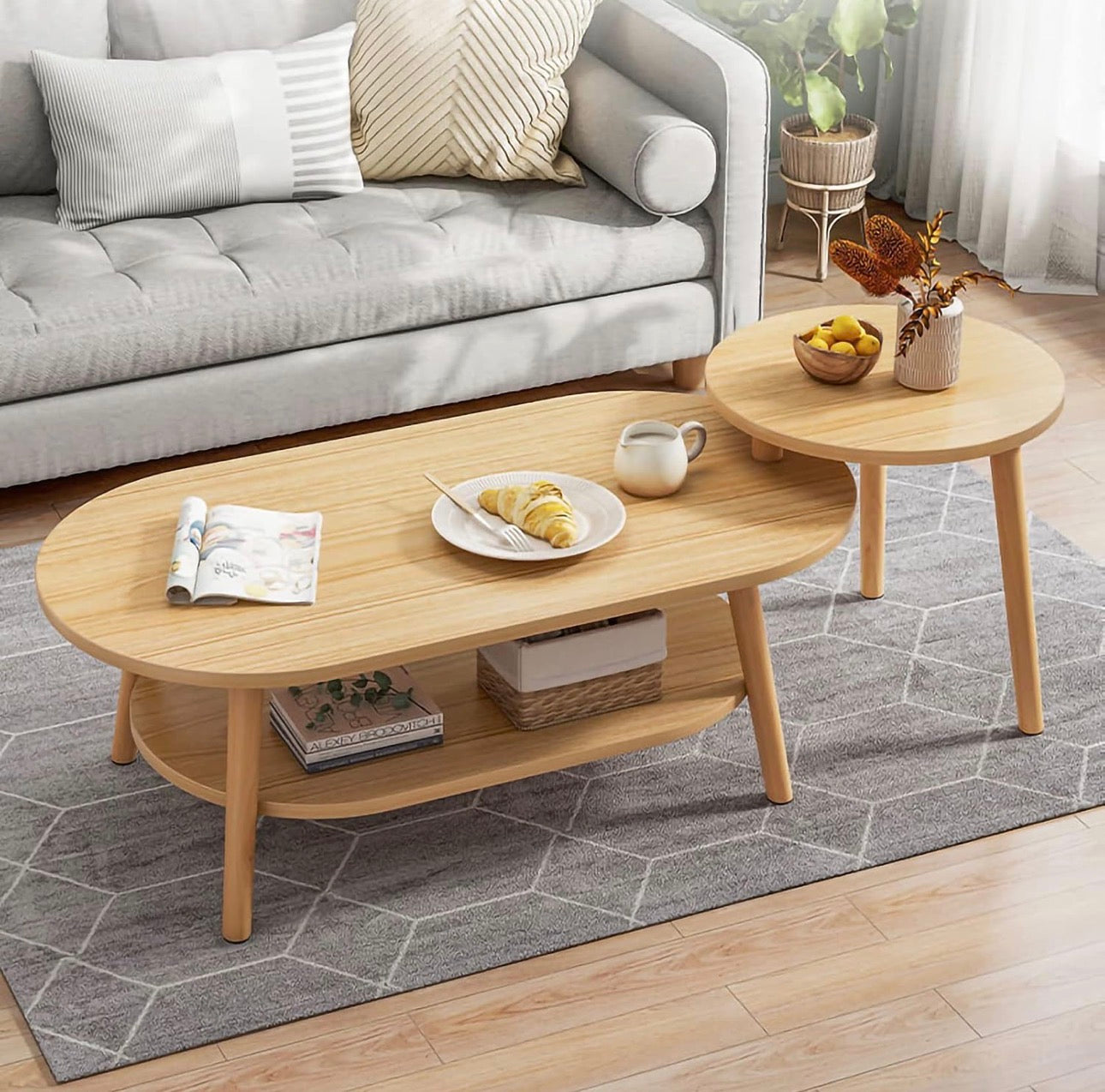 MFURN Coffee Table Modern Living Room coffe table Nesting coffee tables for living room Set of 2-Various Colours