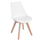 MFurn 4PCS Mid Century Dining Chairs Modern Armless White Wood Legs