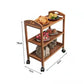 MFurn Bamboo Kitchen Trolley,3 Tier Kitchen Storage Rack Serving Trolley Island Cart with Rotating Wheels.