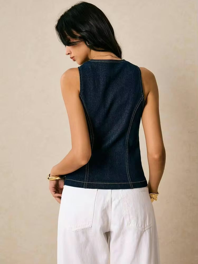 Ladies Denim Vintage Vest-Various Colours