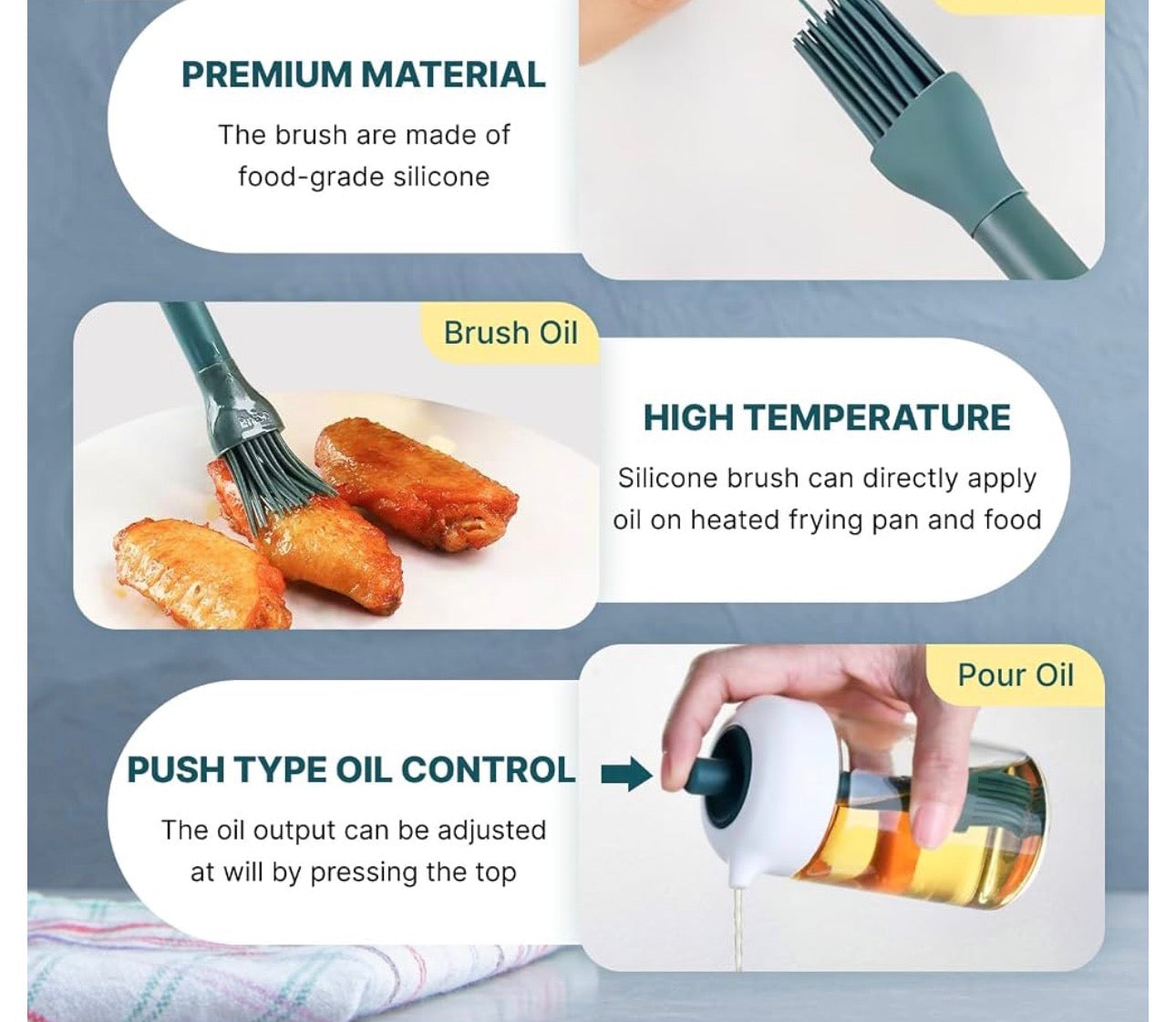 MHome 2-1 Condiment Jar & Oil Dispenser