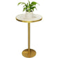 Gold Metal Standing Pub Table, Kitchen Round Marble Height Cocktail Desk, Easy to Assemble Modern Bar/Living Room Furniture Bistro Cocktail Table