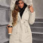 Ladies Hooded Faux Fur Lined Parka Jacket - Various Colours