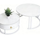 MFURN White Coffee Tables, Nesting Coffee Tables Set of 2, Nest of Table with Storage Drawer, Modern Centre Table with Rock Slab and Metal Frame Legs for Living Room, Office, Apartment